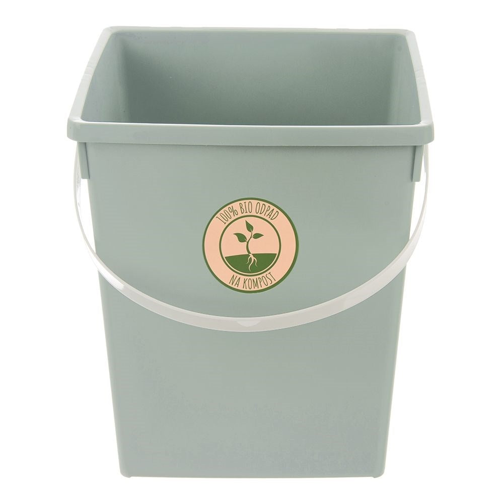 Practical green storage box 5.5L with folding lid and handle