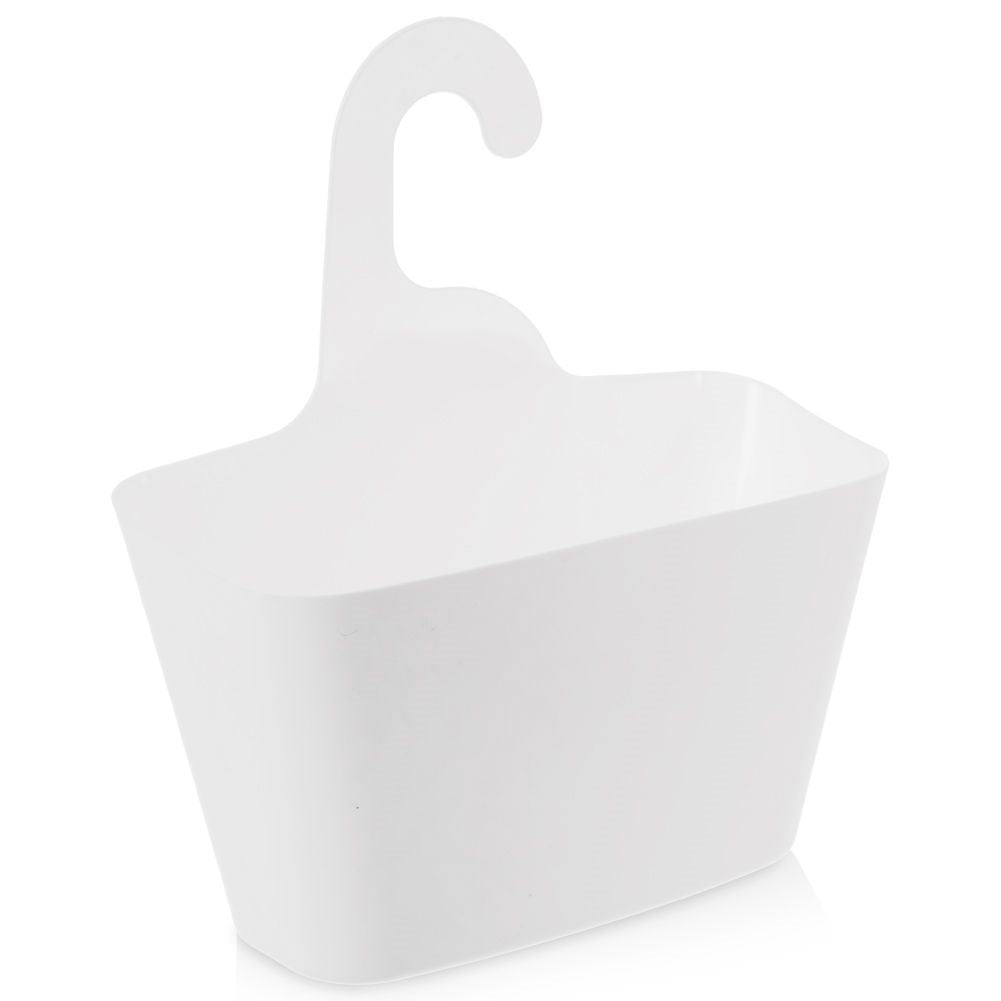Practical hanging basket organizer in white plastic for order
