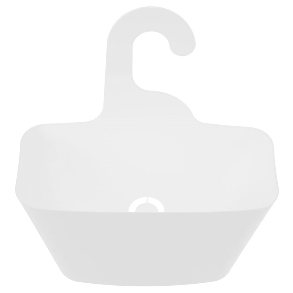 Practical hanging basket organizer in white plastic for order