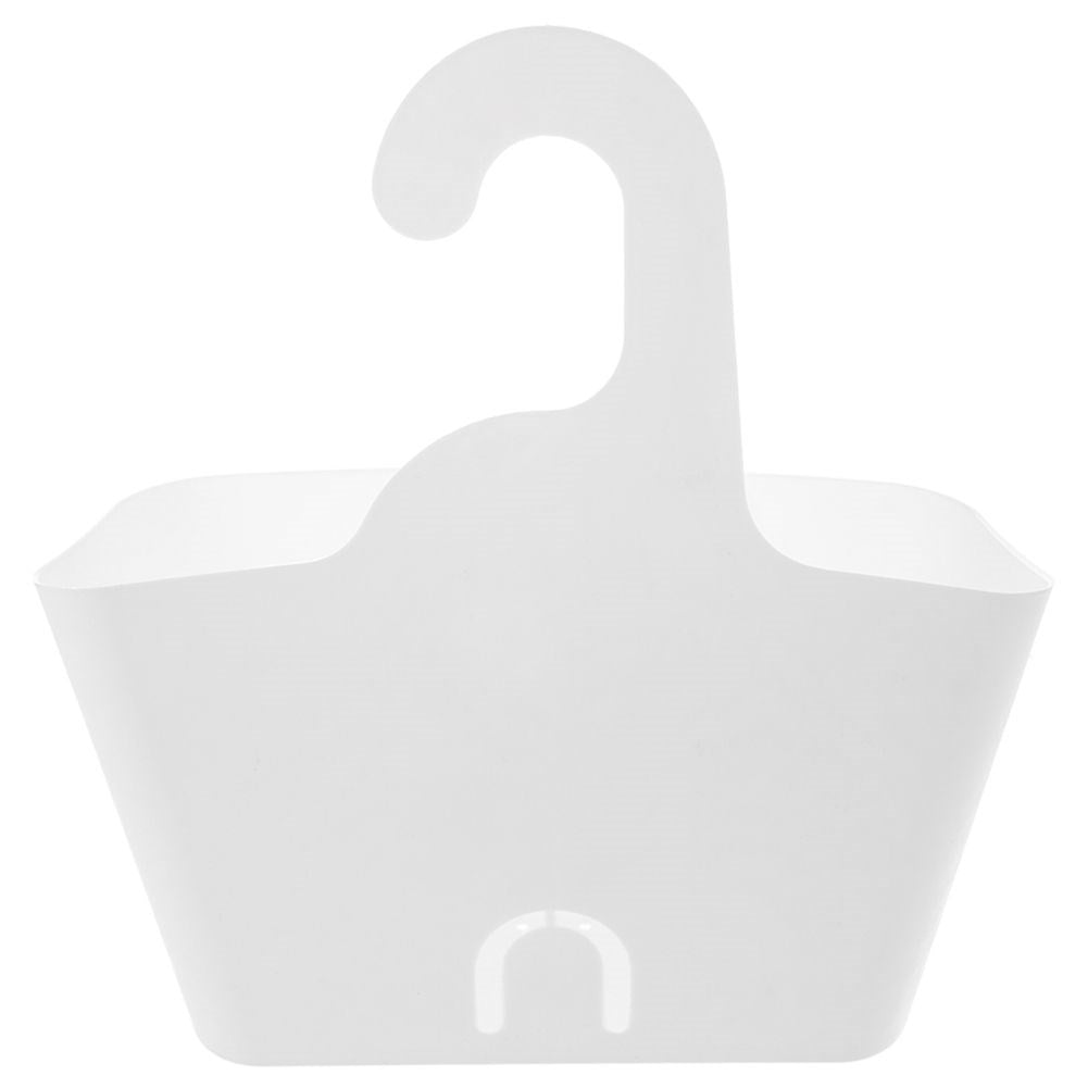 Practical hanging basket organizer in white plastic for order