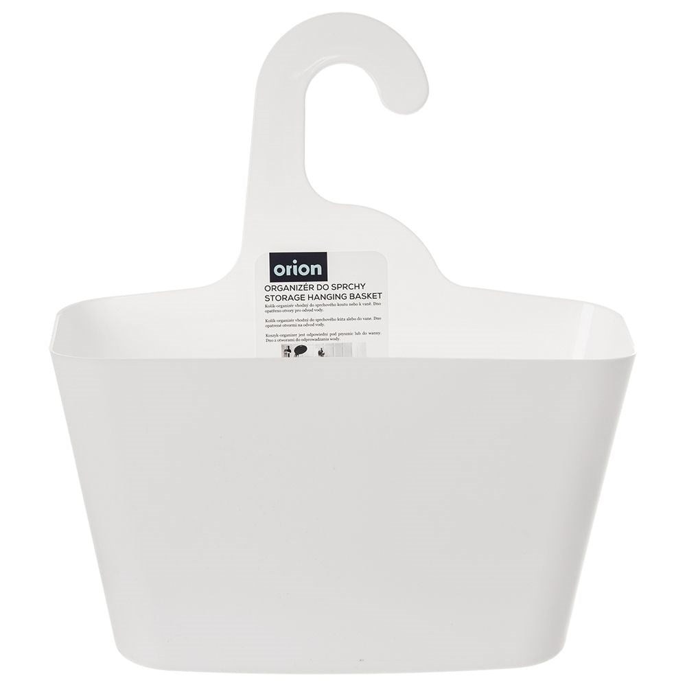 Practical hanging basket organizer in white plastic for order