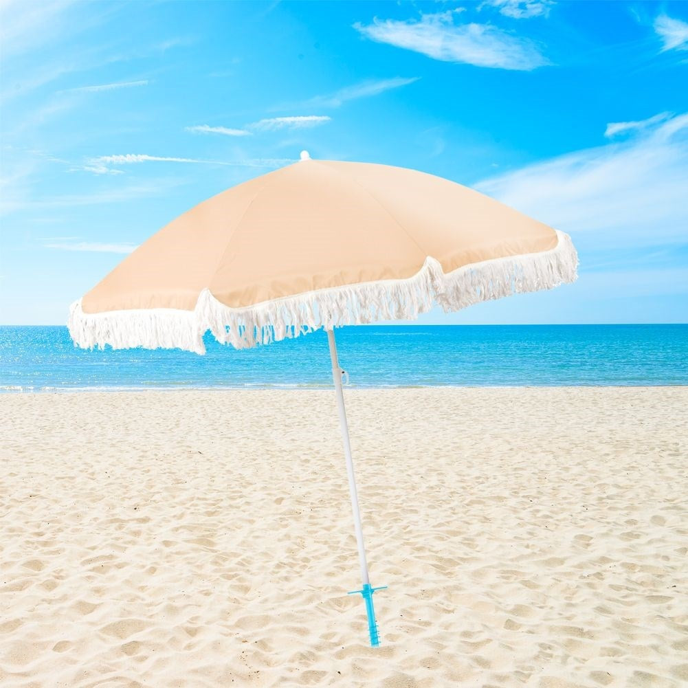 Practical holder for easy installation of a beach umbrella