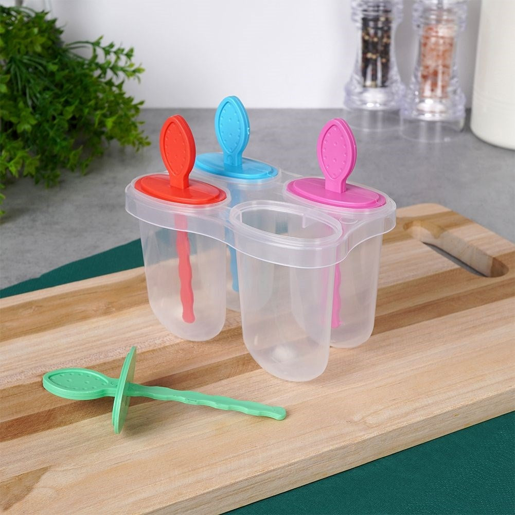 Practical ice cream molds for homemade ice cream in a convenient stand