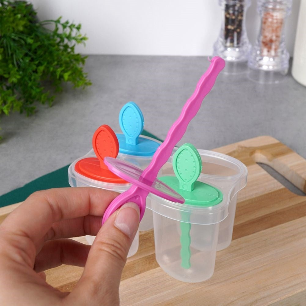 Practical ice cream molds for homemade ice cream in a convenient stand