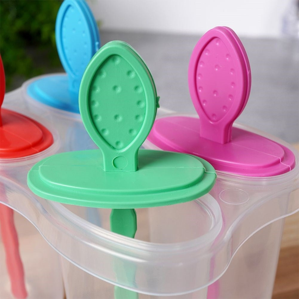 Practical ice cream molds for homemade ice cream in a convenient stand