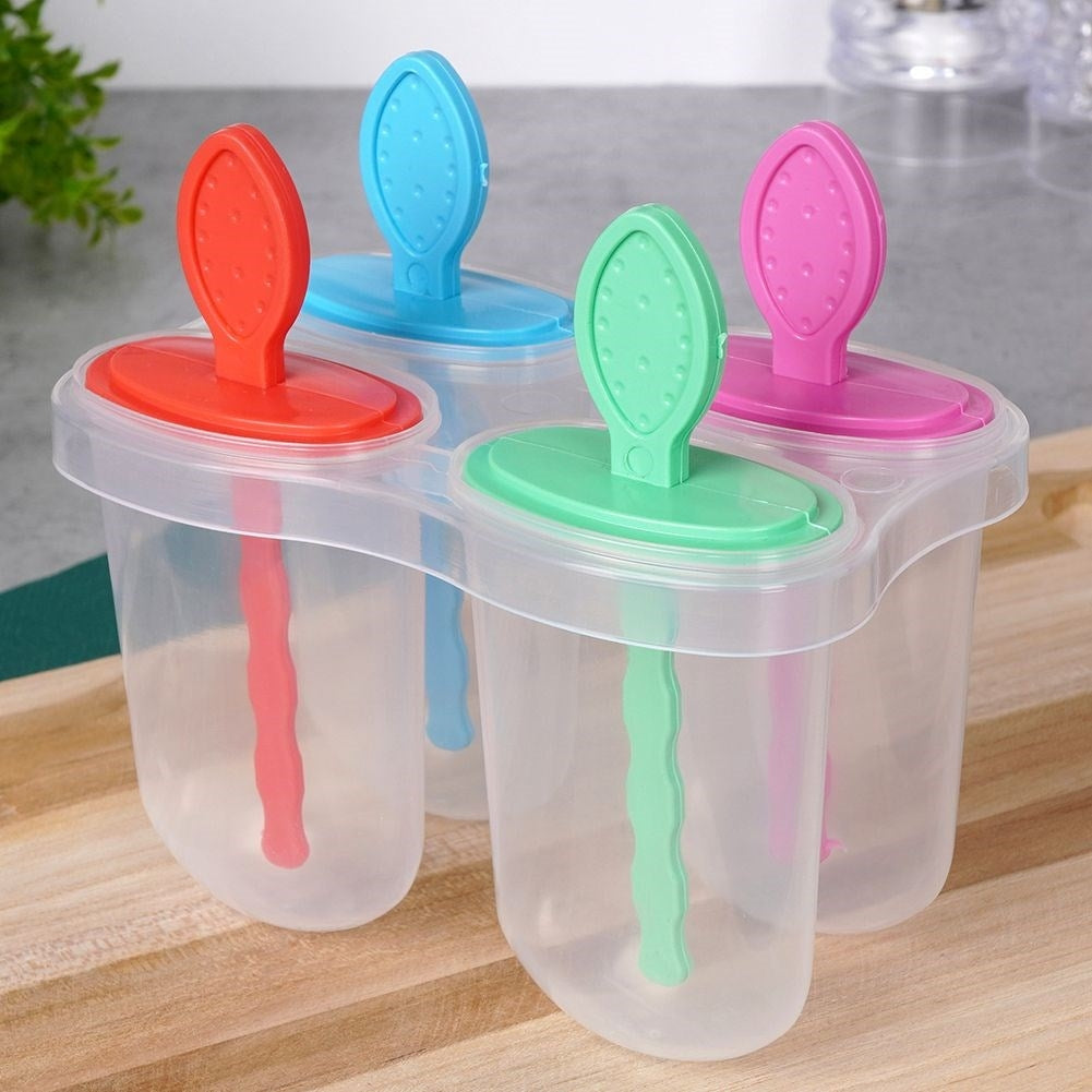 Practical ice cream molds for homemade ice cream in a convenient stand