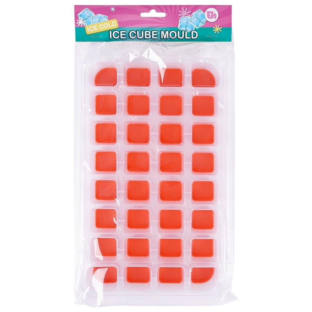 Practical ice mold with flexible bottom for easy handling of ice cubes