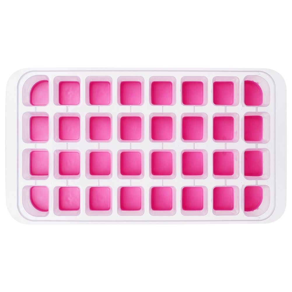Practical ice mold with flexible bottom for easy handling of ice cubes