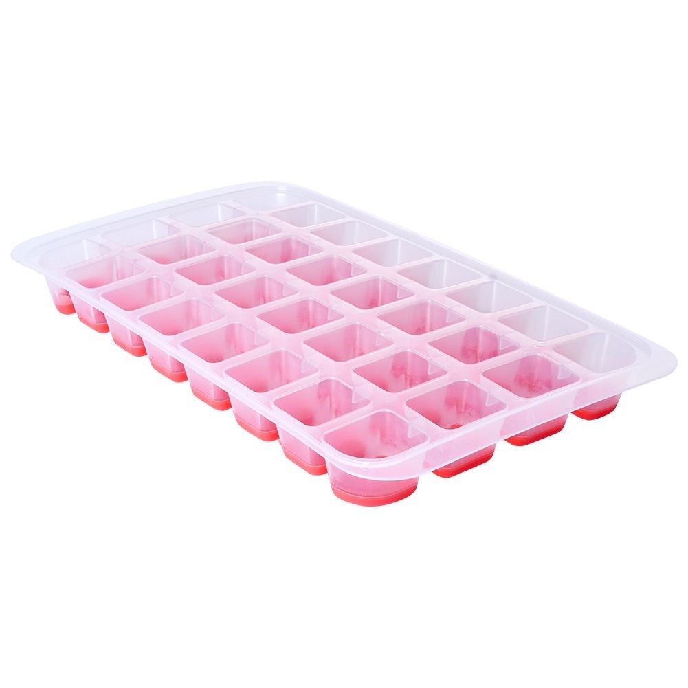 Practical ice mold with flexible bottom for easy handling of ice cubes