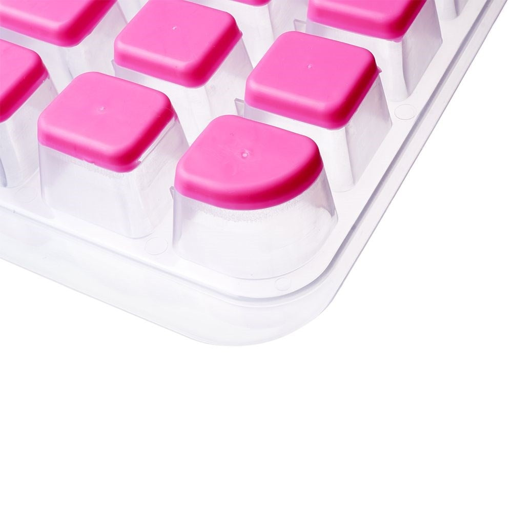 Practical ice mold with flexible bottom for easy handling of ice cubes