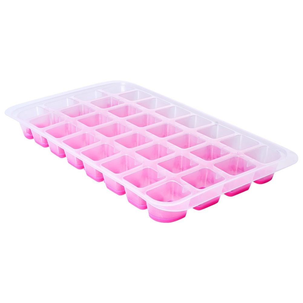 Practical ice mold with flexible bottom for easy handling of ice cubes