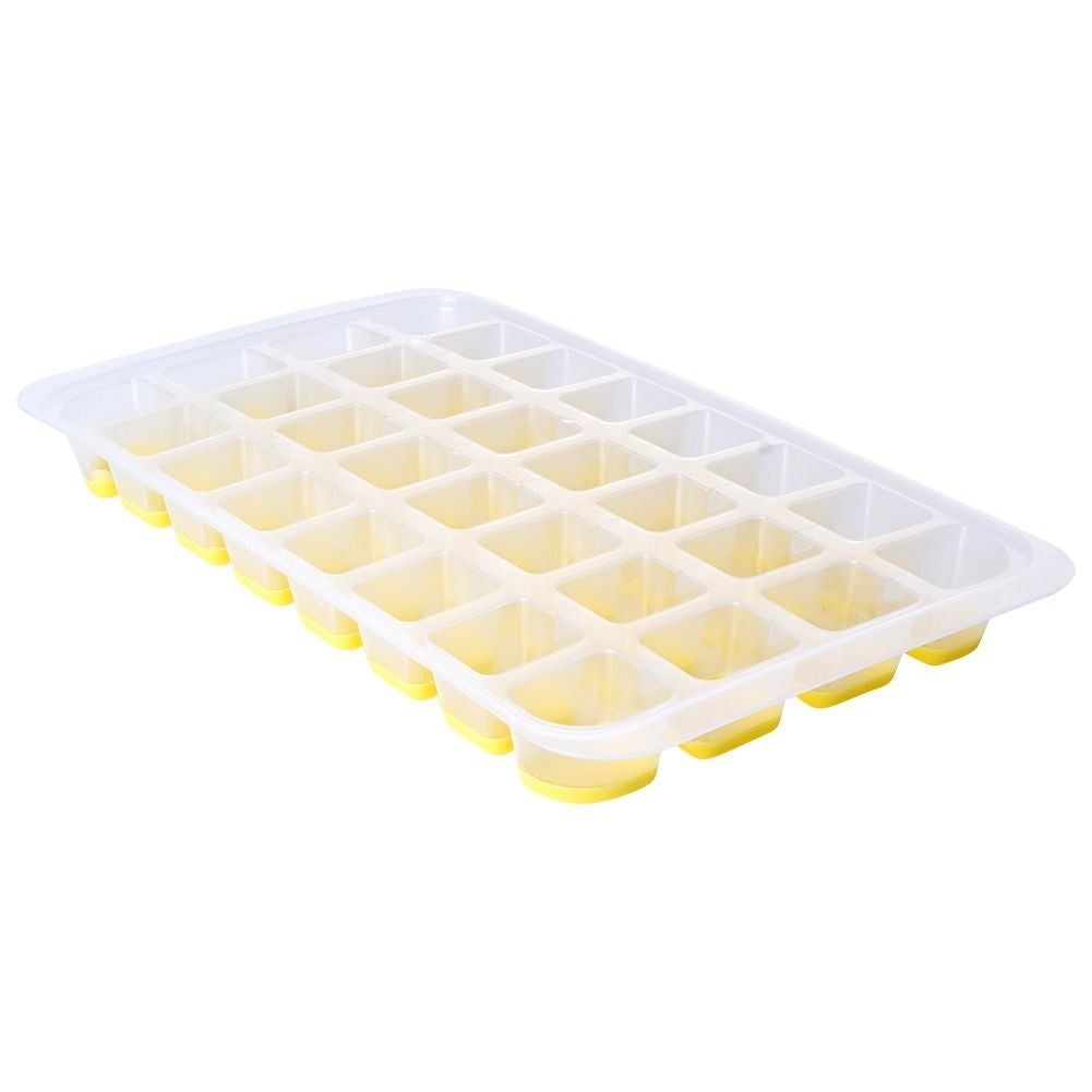 Practical ice mold with flexible bottom for easy handling of ice cubes
