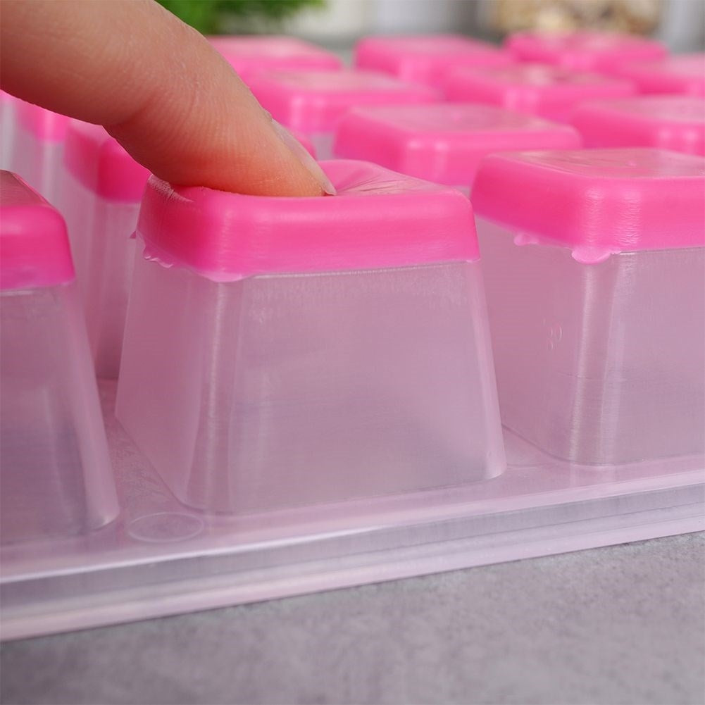 Practical ice mold with flexible bottom for easy handling of ice cubes