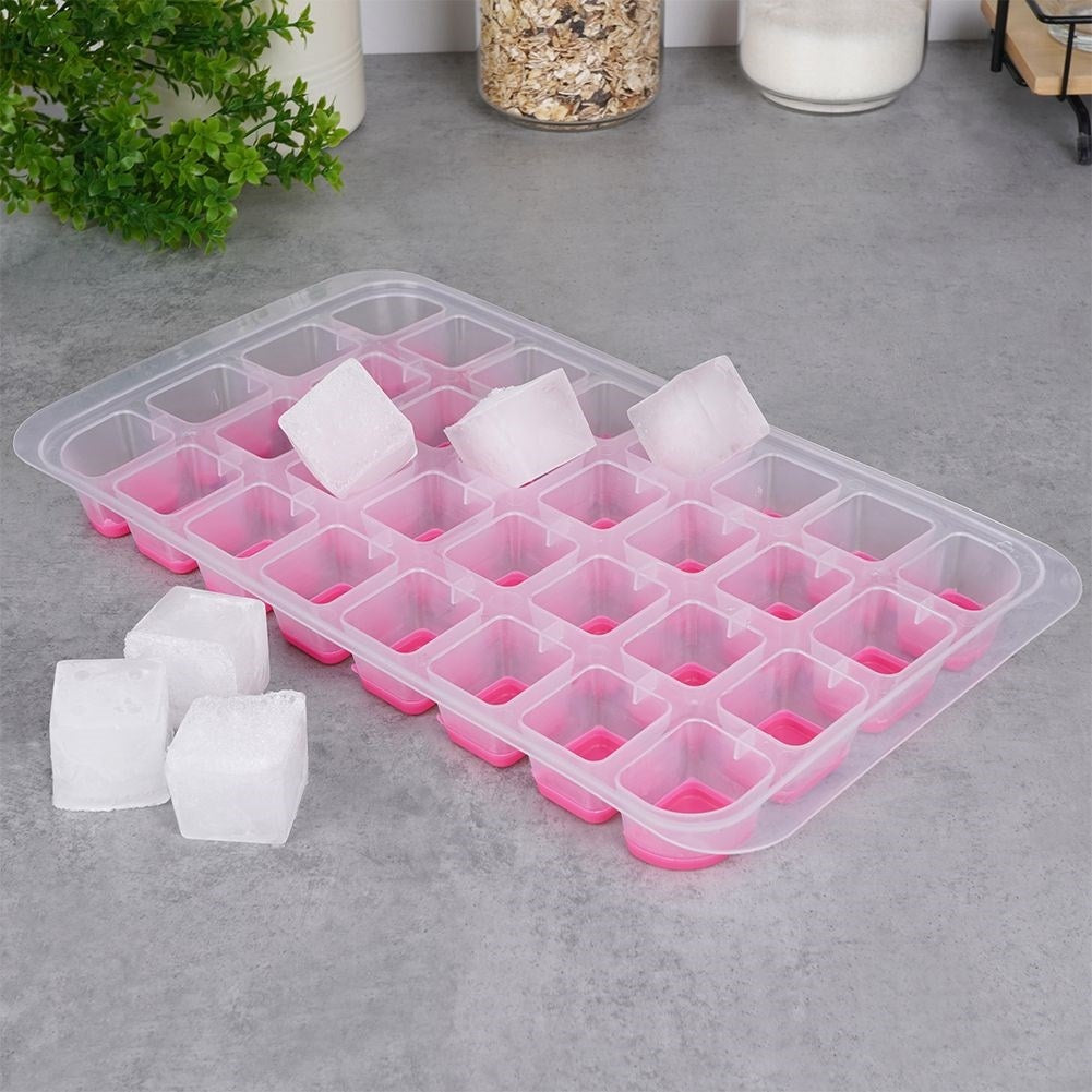 Practical ice mold with flexible bottom for easy handling of ice cubes