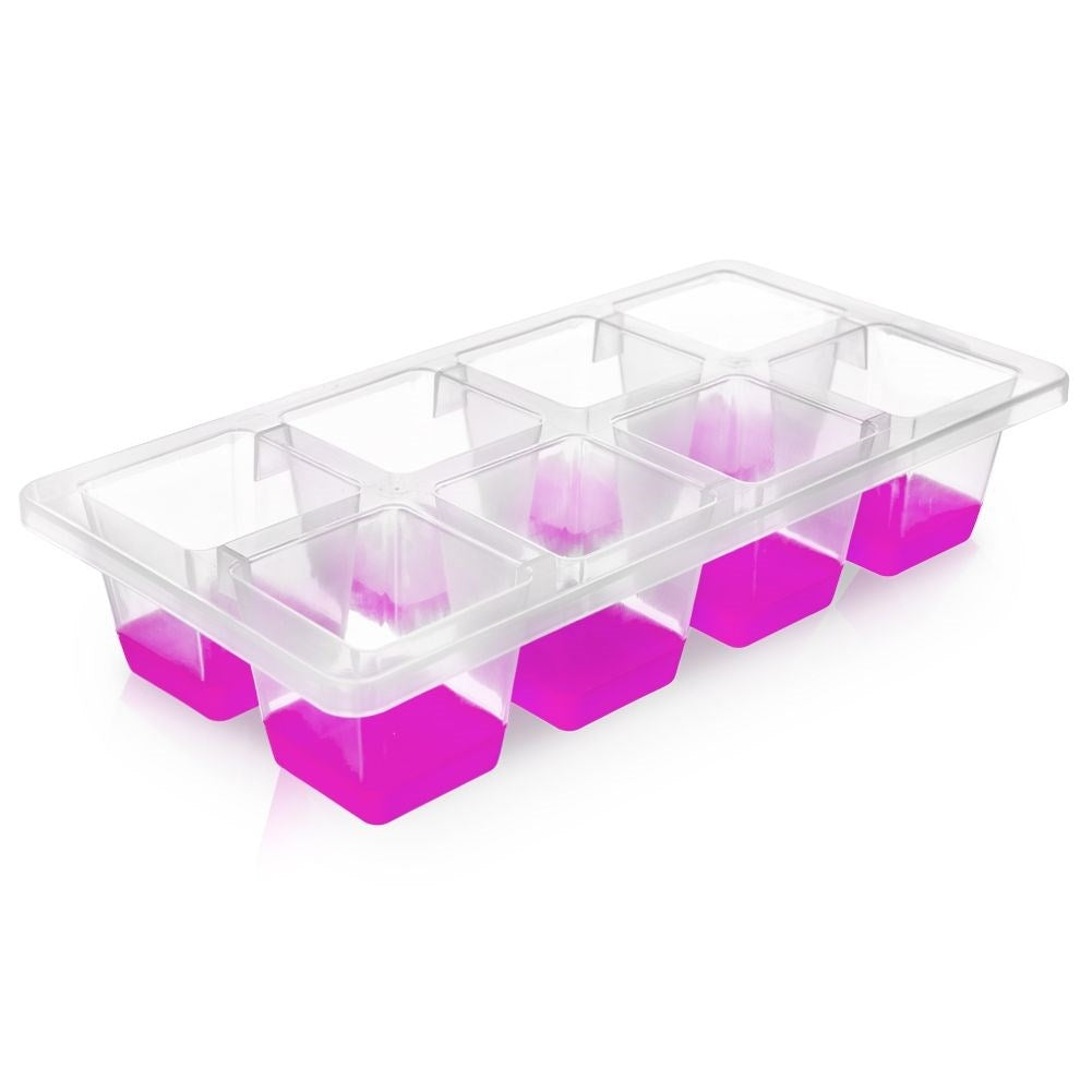 Practical ice mold with flexible bottom for easy ice cube removal