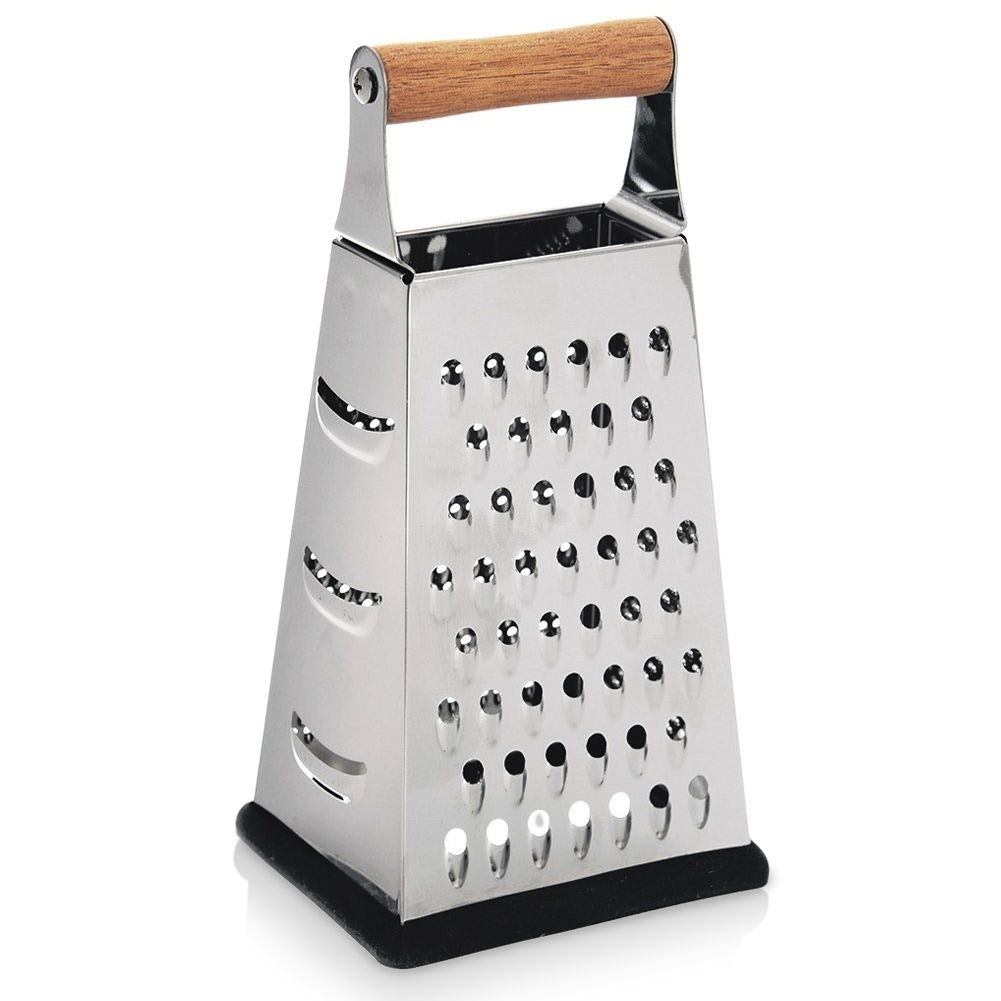 Practical kitchen grater with four stainless steel blades