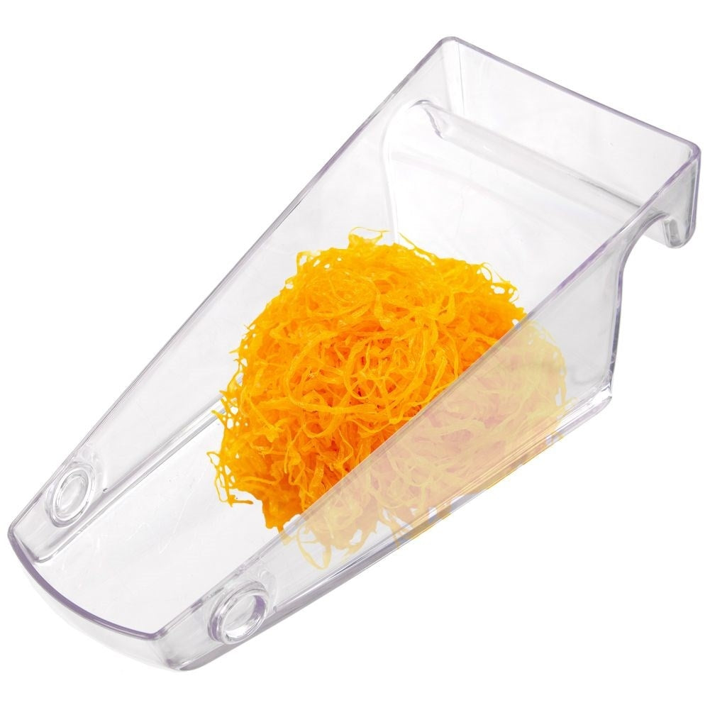 Practical kitchen grater with two blades and container in stainless steel