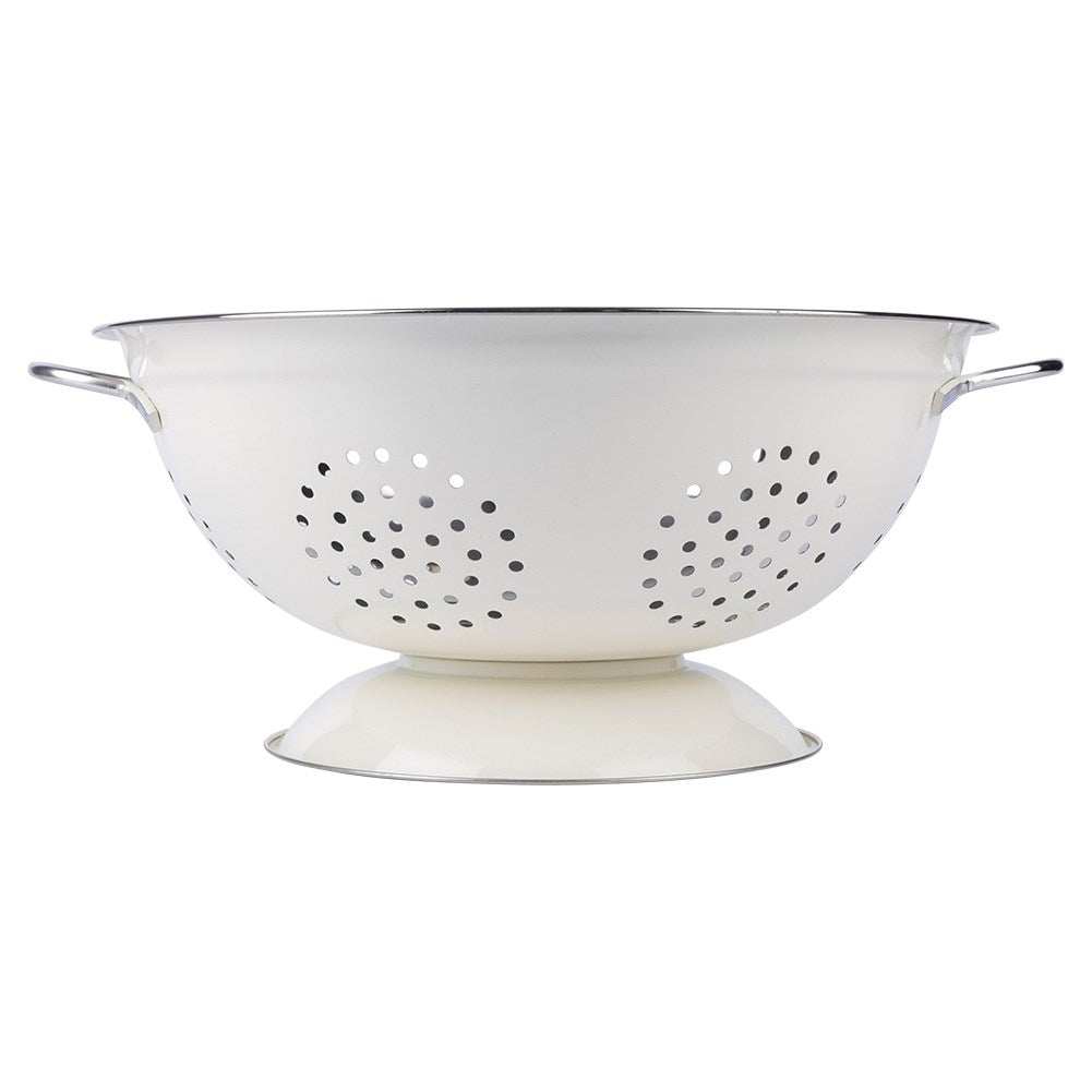 Practical kitchen strainer with two handles in stainless steel