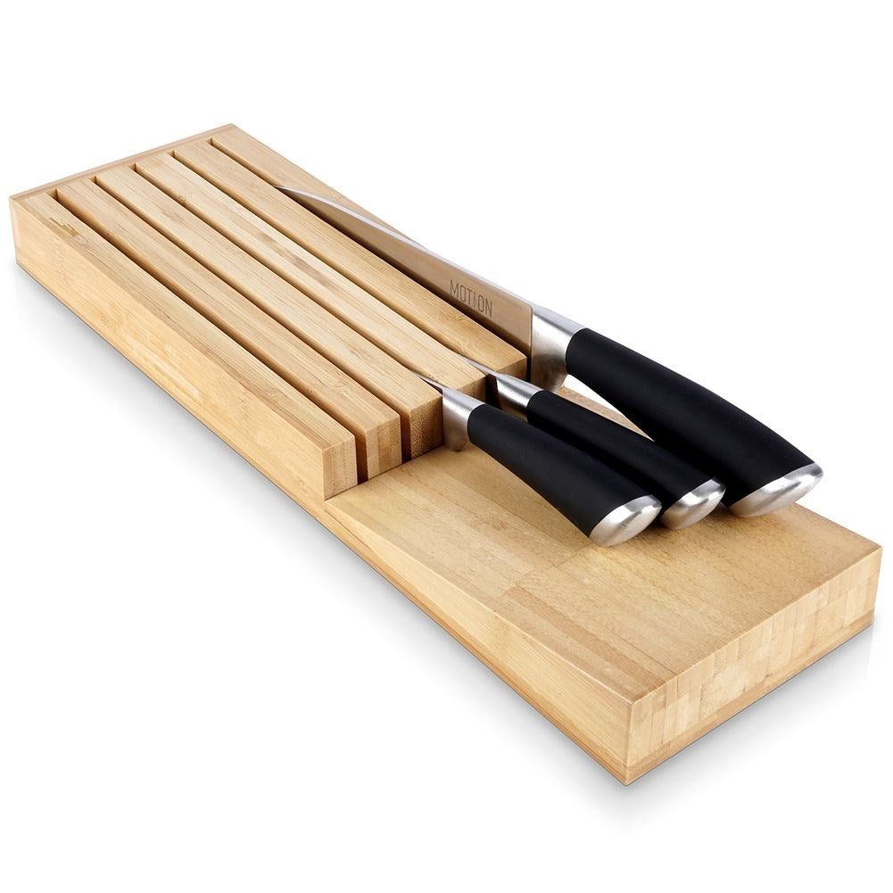 Practical knife organizer in bamboo for 5 knives
