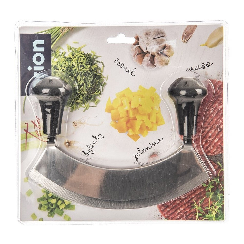 Practical knife with double blade for vegetables and herbs