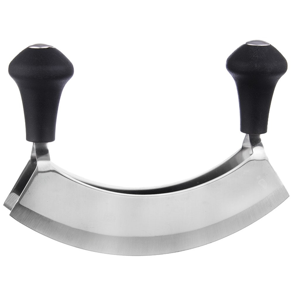 Practical knife with double blade for vegetables and herbs