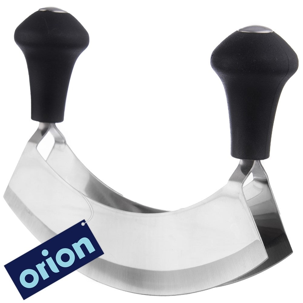 Practical knife with double blade for vegetables and herbs