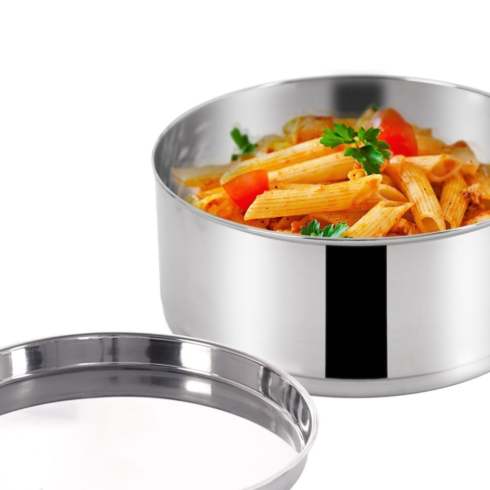 Practical lunch box with 4 containers in stainless steel