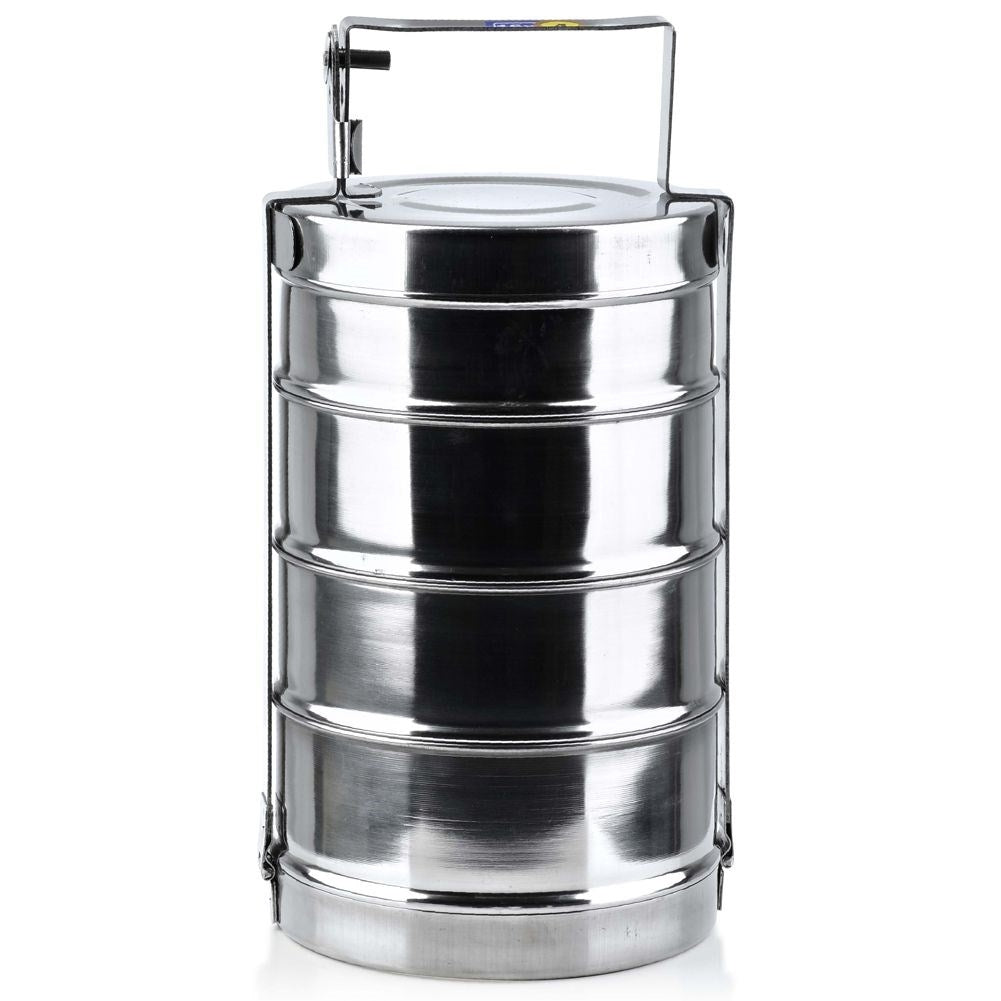 Practical lunch box with four containers and handle