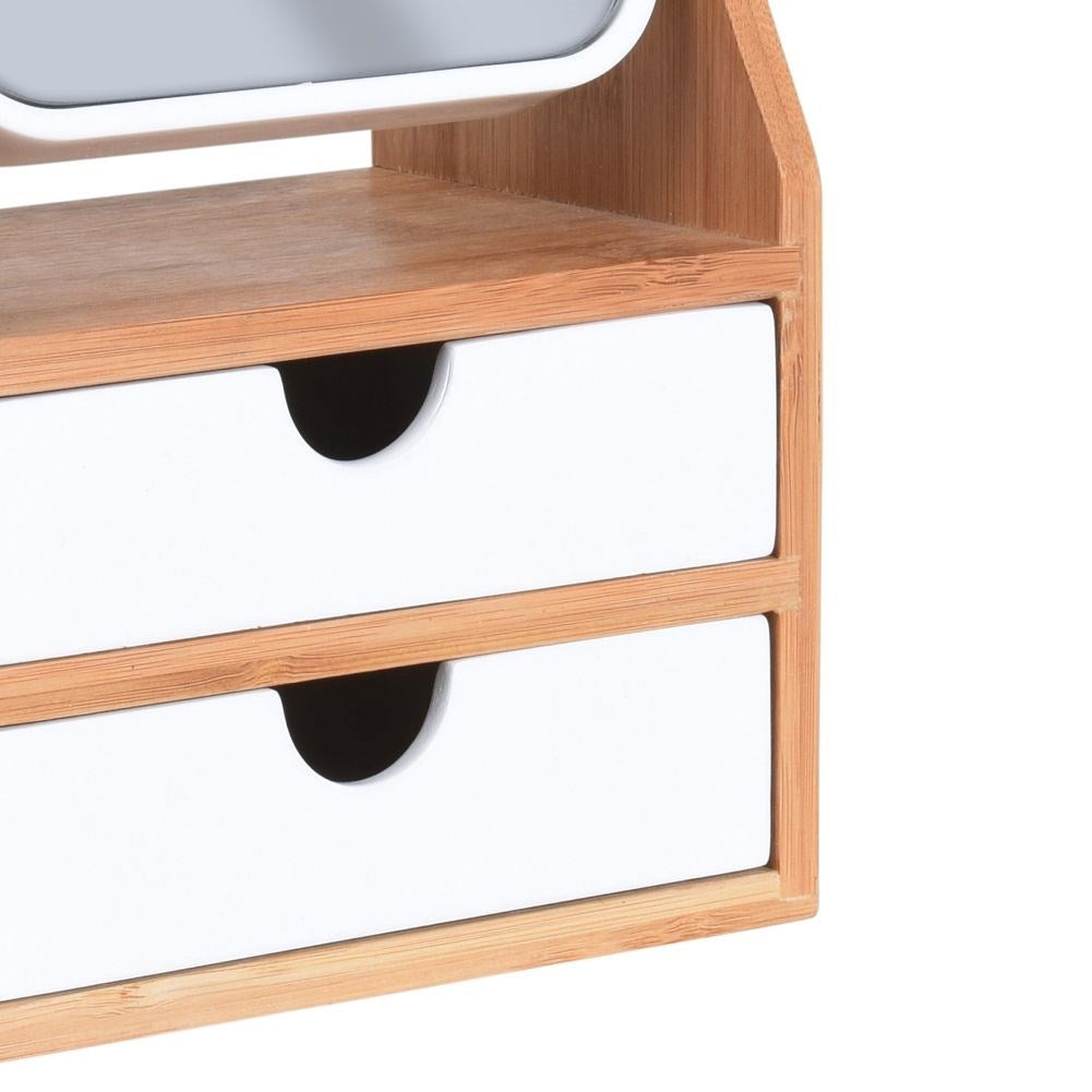 Practical make-up mirror with storage and mini dressing table
