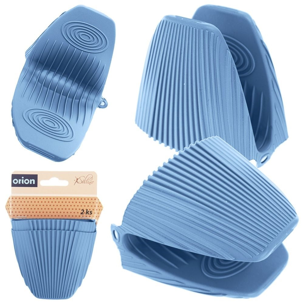 Practical set of 2 oven mitts for safe cooking
