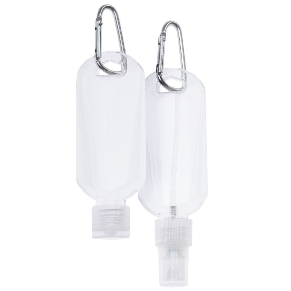 Practical set of hanging cosmetic containers for travel