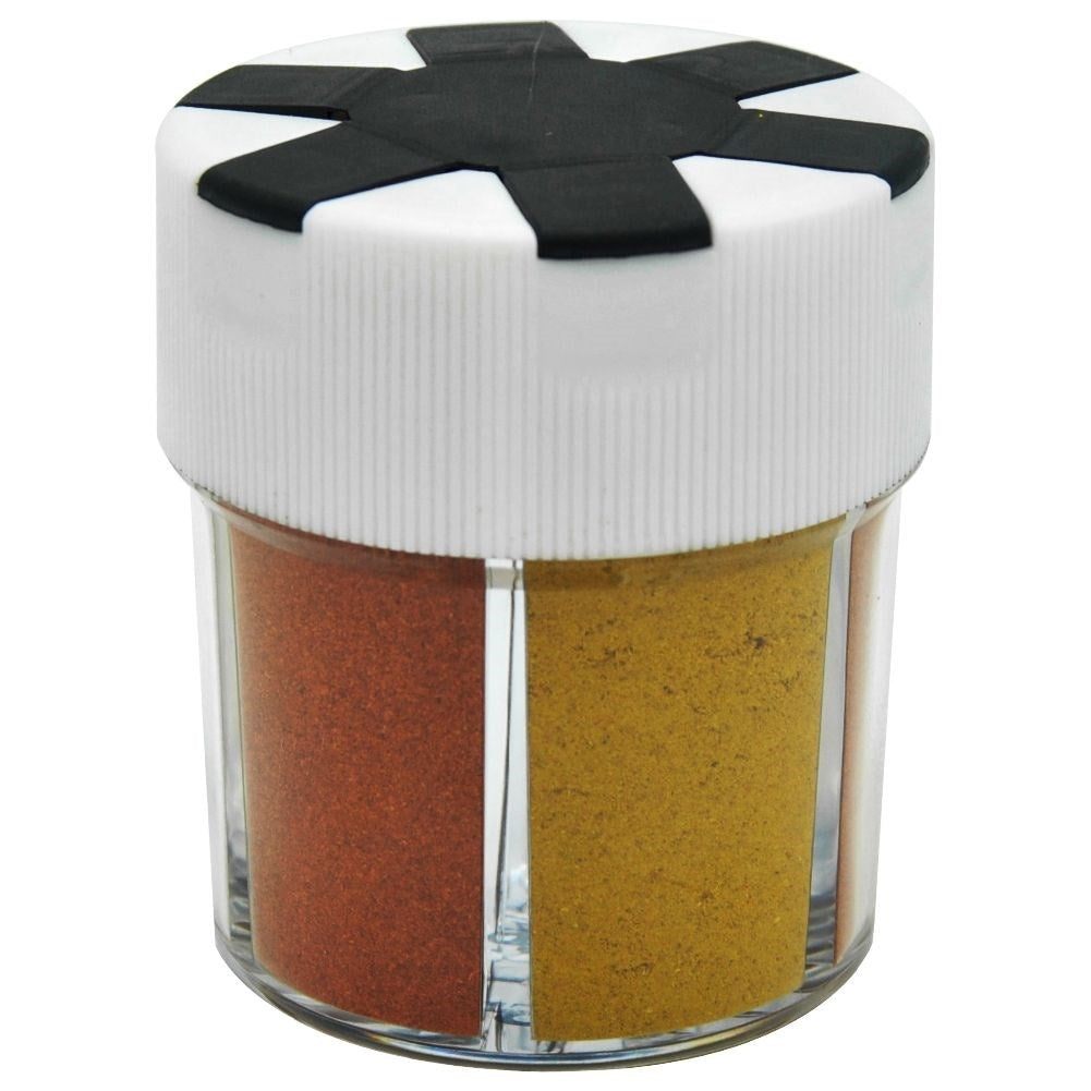 Practical spice container with 6 sections for different spices