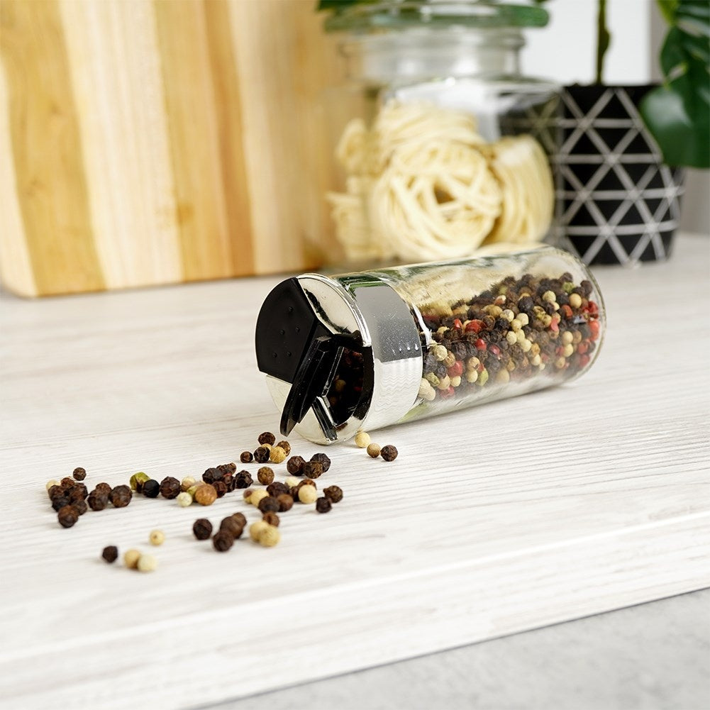Practical spice rack with 6 containers and rack