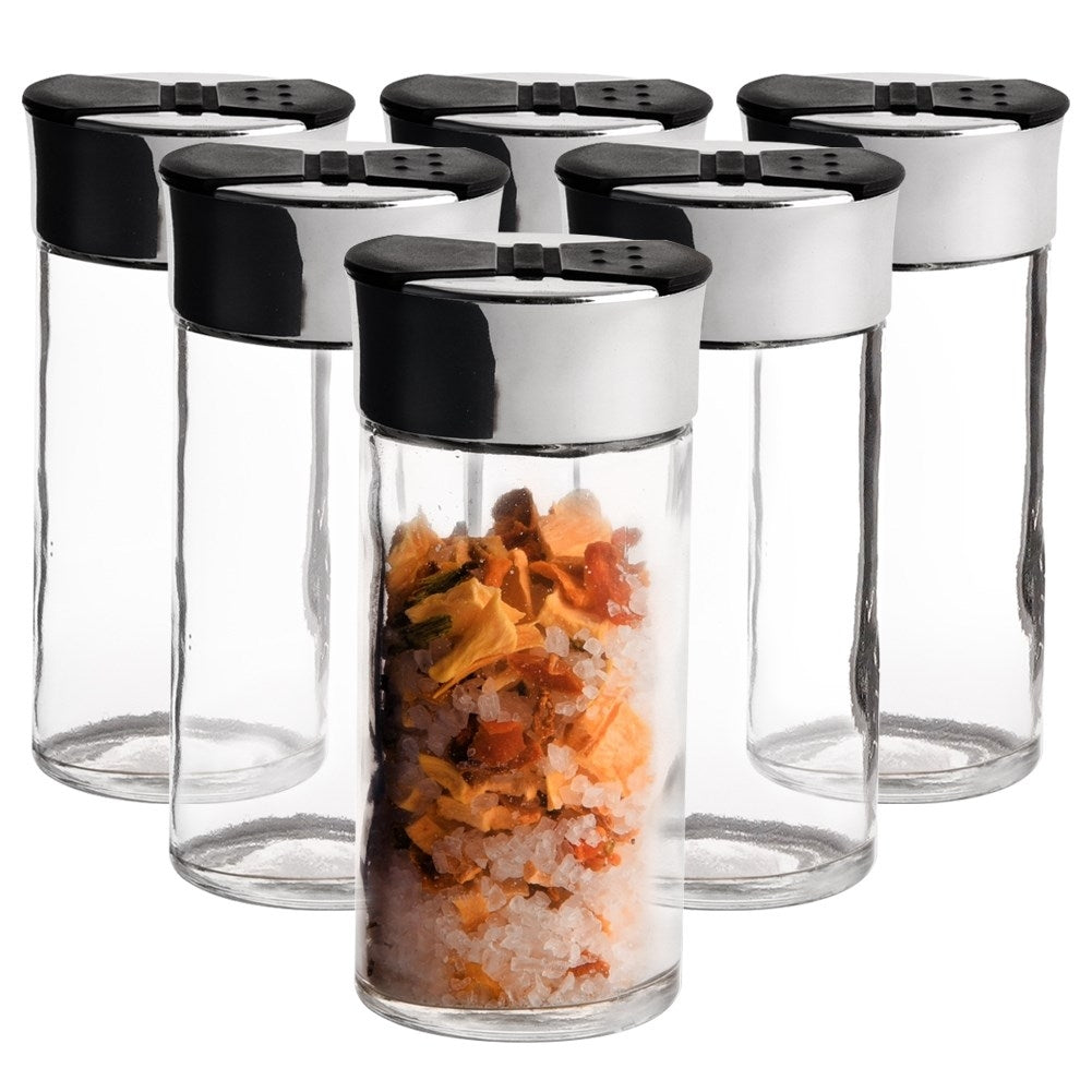 Practical spice rack with 6 containers and rack