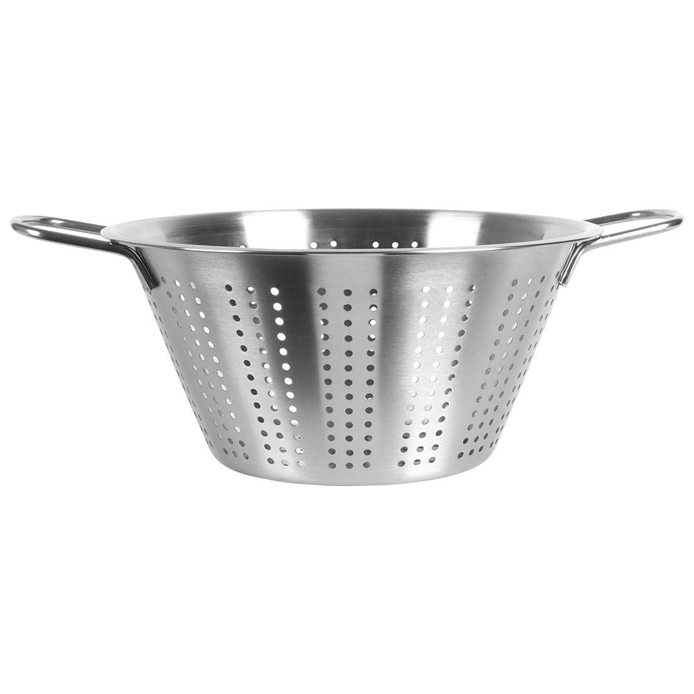 Practical stainless steel strainer with two handles, dishwasher safe