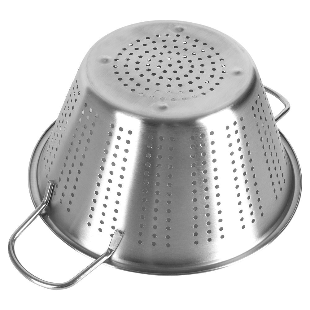 Practical stainless steel strainer with two handles, dishwasher safe