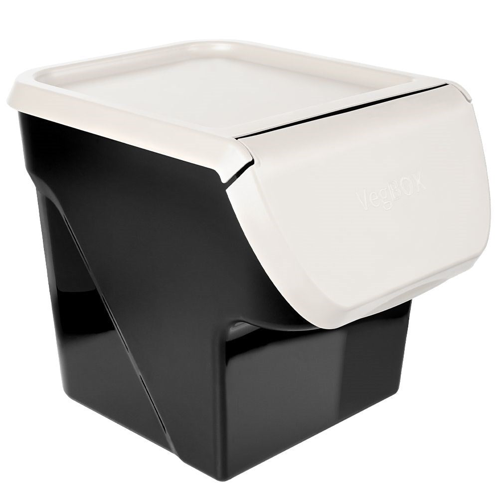 Practical storage box for fruit and vegetables with flap