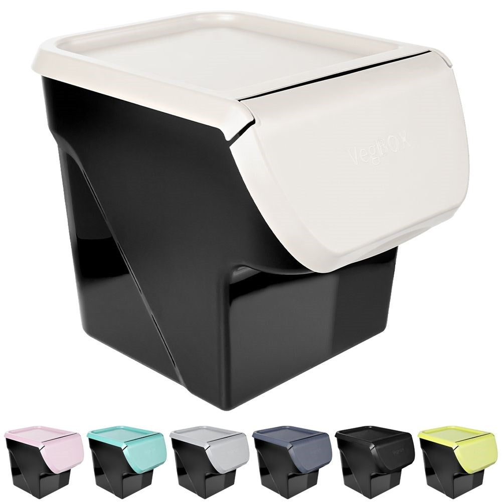 Practical storage box for fruit and vegetables with flap