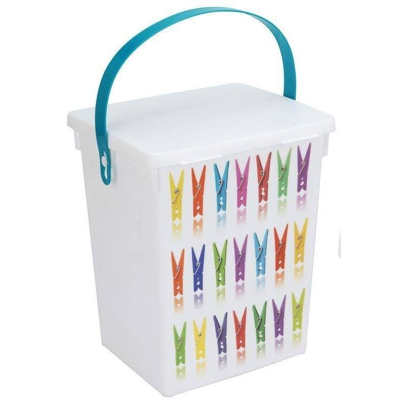 Practical storage box with handle and secure lid