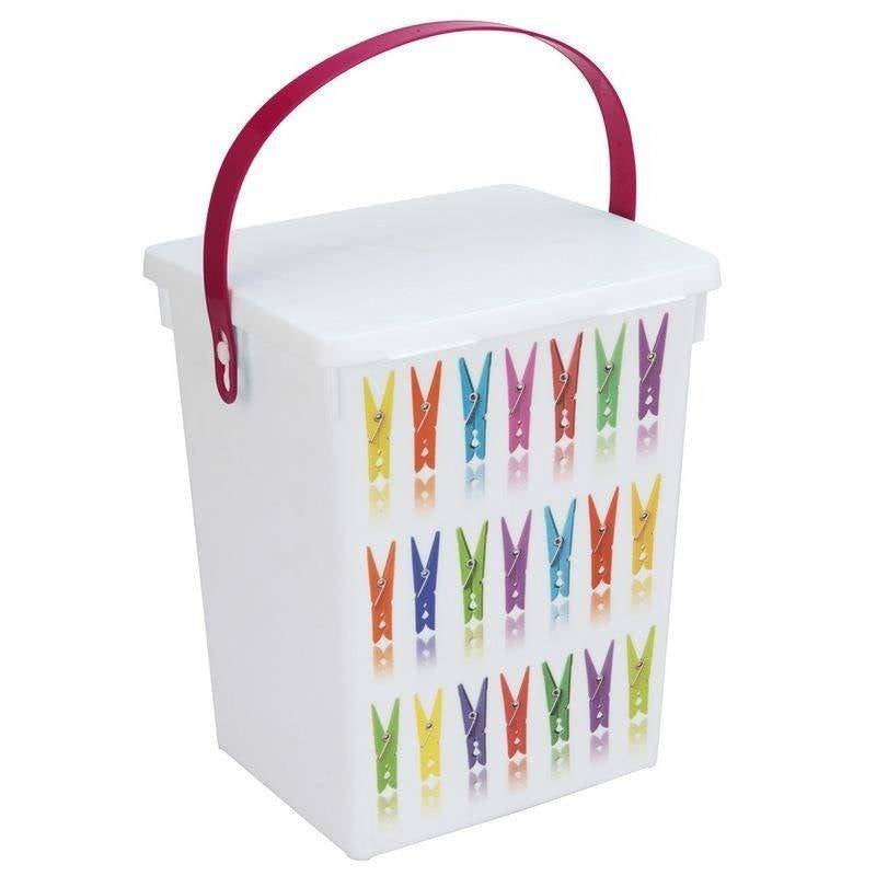 Practical storage box with handle and secure lid