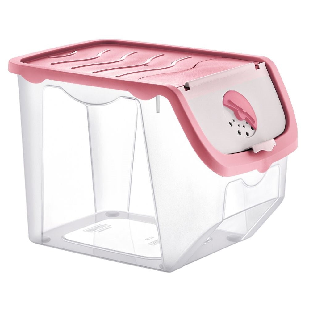 Practical storage box with lid and ventilation