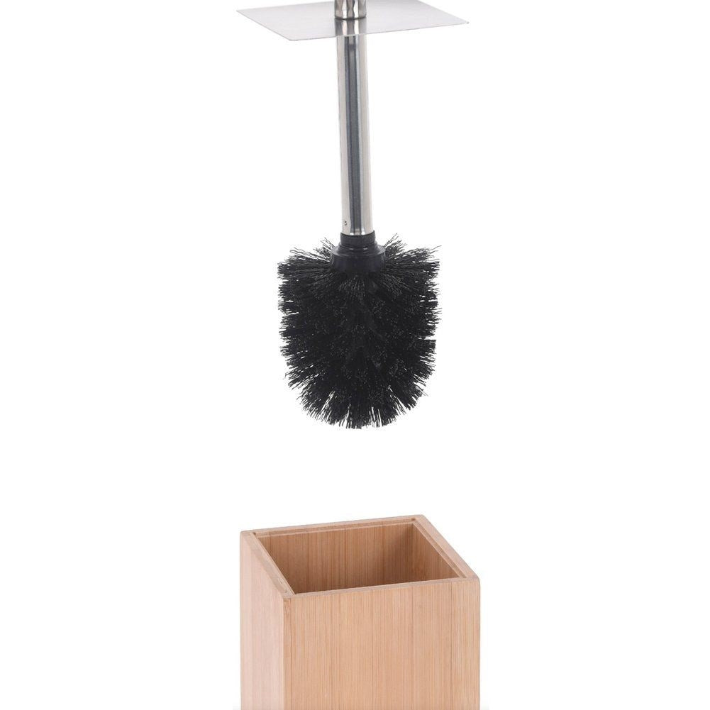 Practical toilet brush with bamboo wood and container