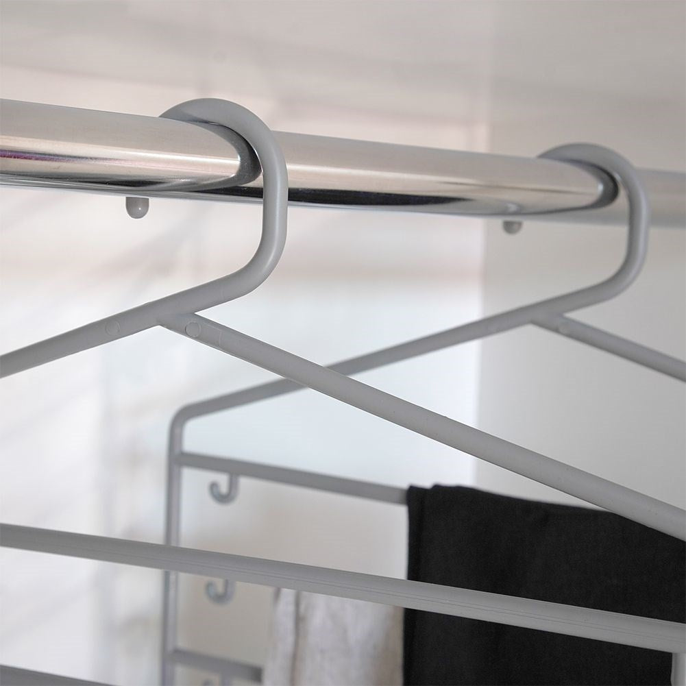 Practical trouser hanger for 5 pairs of trousers, set of 2