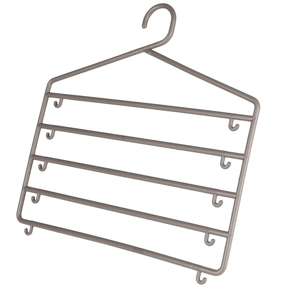 Practical trouser hanger for 5 pairs of trousers, set of 2