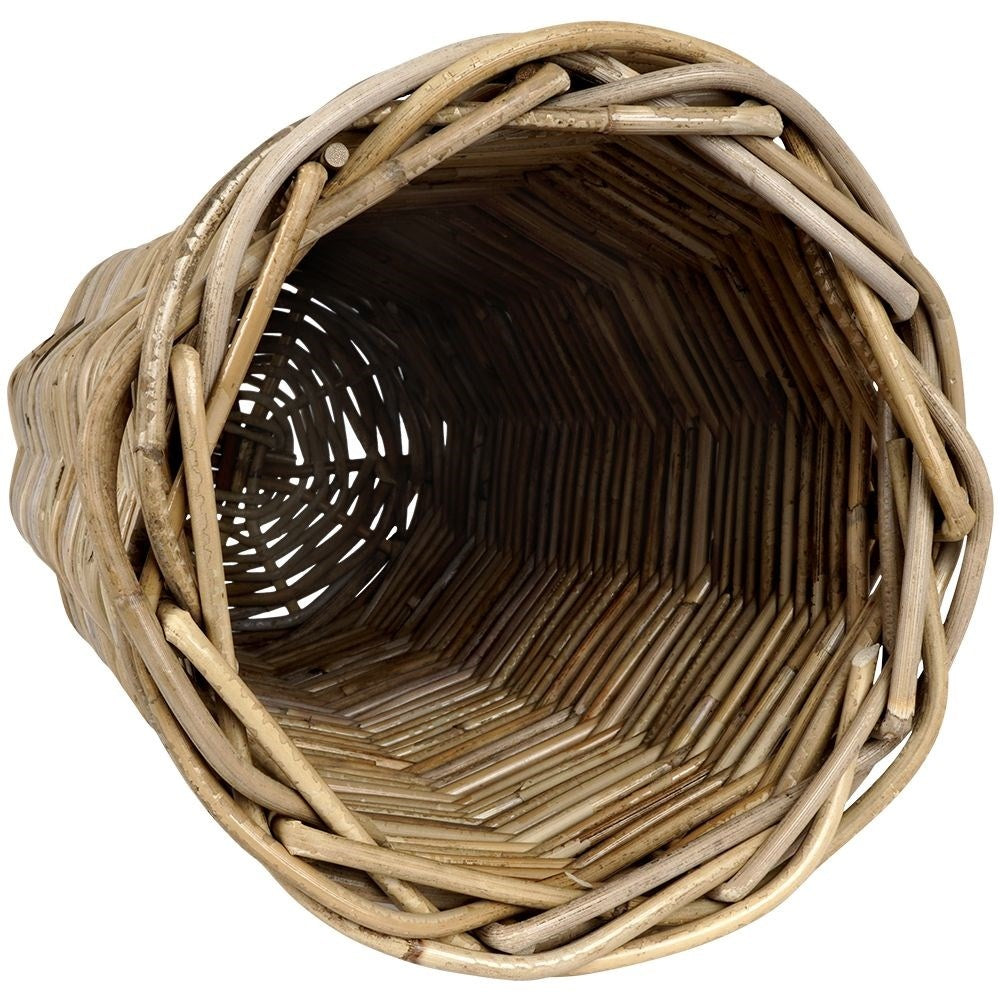 Practical umbrella stand in natural rattan, protects the floor.