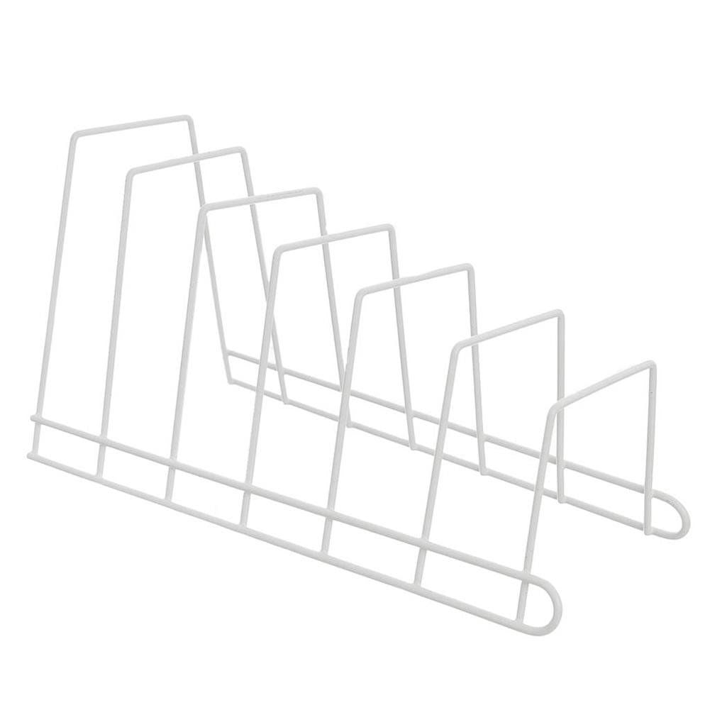 Practical white plate rack for 6 plates or lids
