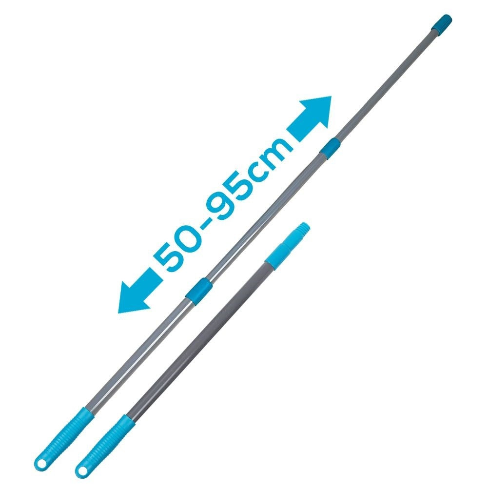 Practical window washing set with telescopic handle and microfiber cloths