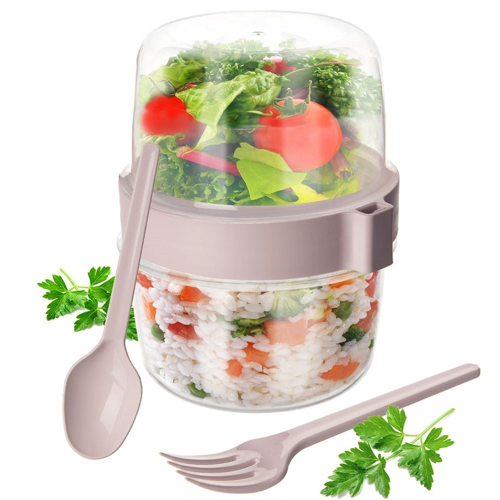 Practical yogurt container with lid and bowl for cereal
