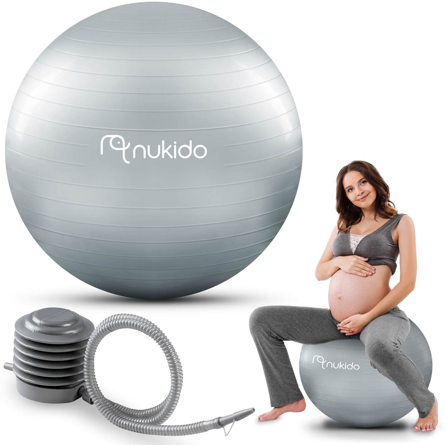 Pregnancy ball for aerobics 65 cm NS-951 gray