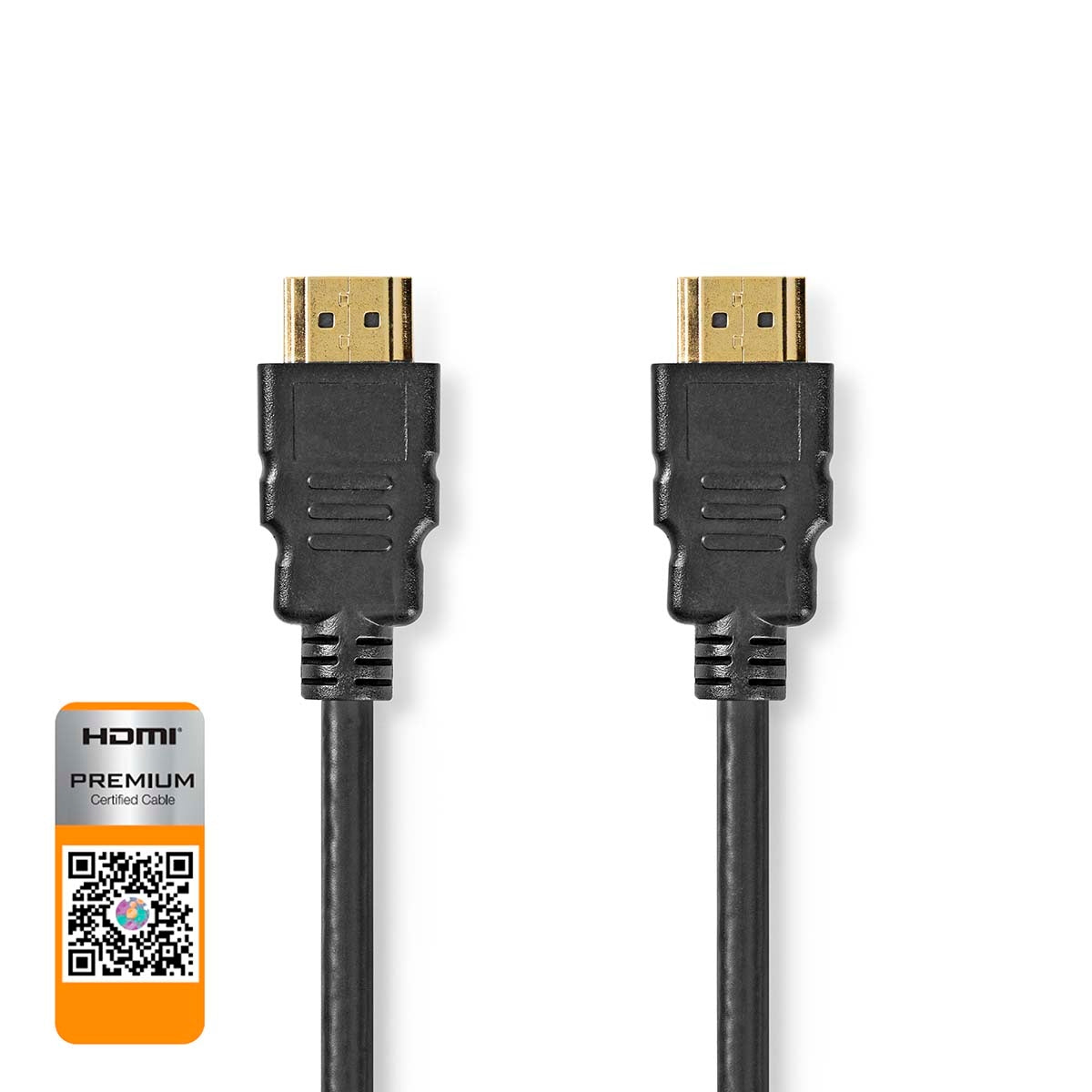 Premium High Speed HDMI™ Cable with Ethernet | HDMI™ Connector | HDMI™ Connector | 4K@60Hz | 18 Gbps | 2.00 m | Round | PVC | Black | Plastic bag